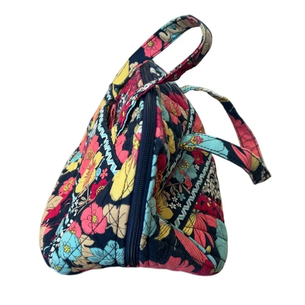 Vera Bradley plastic lined small lunch‎ tote or makeup bag - excellent condition